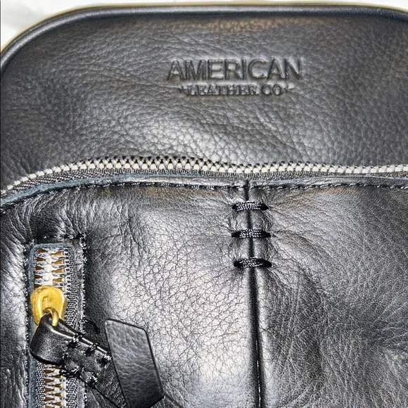 NWT! American Leather Co. black leather crossbody bag. - Picture 6 of 8